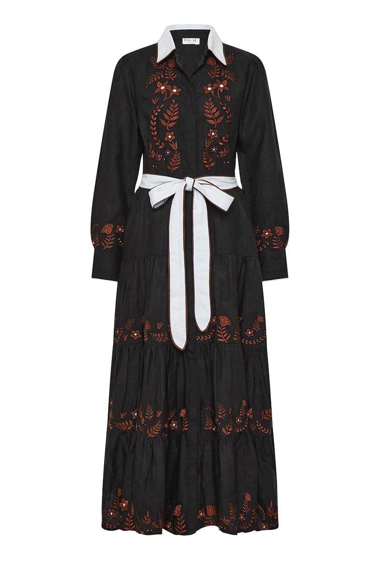 Rosewood Embroidery Maxi Dress | FINAL SALE