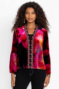 Ruby Bloom Ruffle Sleeve Velvet Bolero