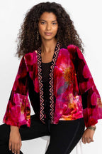 Ruby Bloom Ruffle Sleeve Velvet Bolero