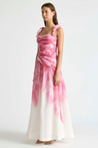 Ruched Strap Gown in Glasshouse
