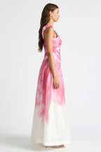 Ruched Strap Gown in Glasshouse