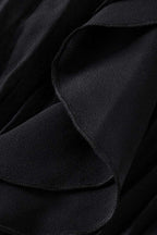 Ruffled LS Top in Evening Black | FINAL SALE