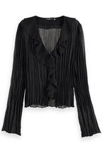 Ruffled LS Top in Evening Black | FINAL SALE