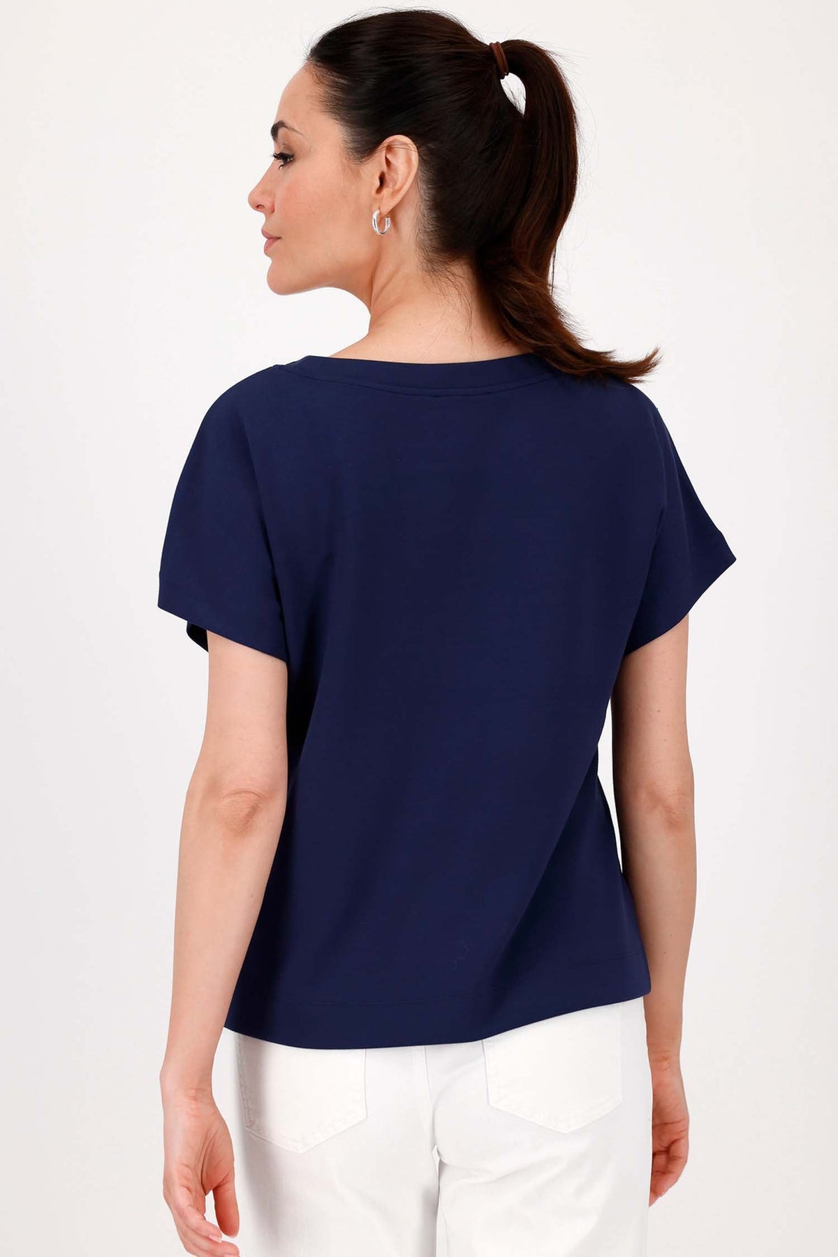 SS Sweatshirt w Pocket in Navy