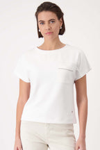 SS Sweatshirt w Pocket in White