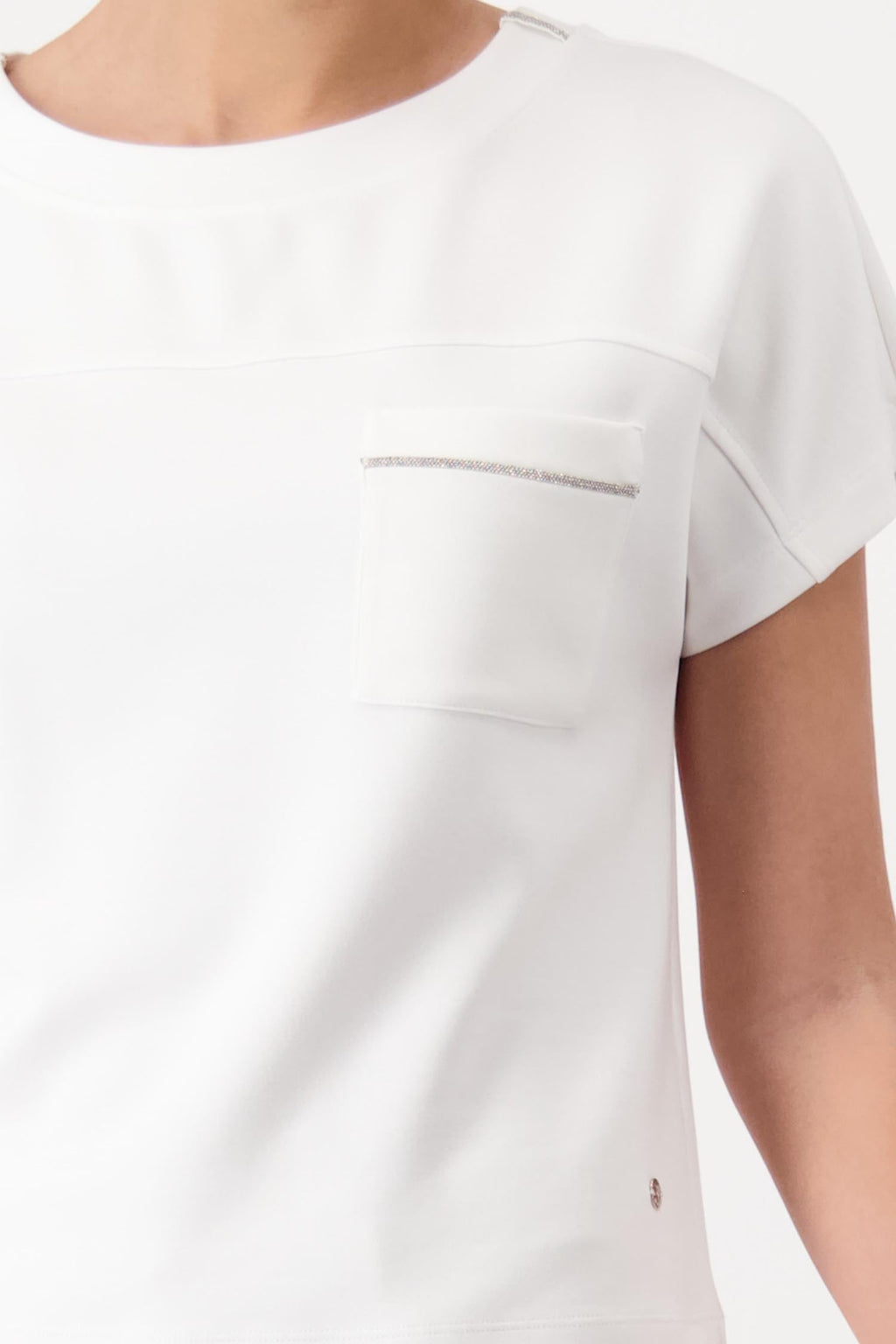 SS Sweatshirt w Pocket in White
