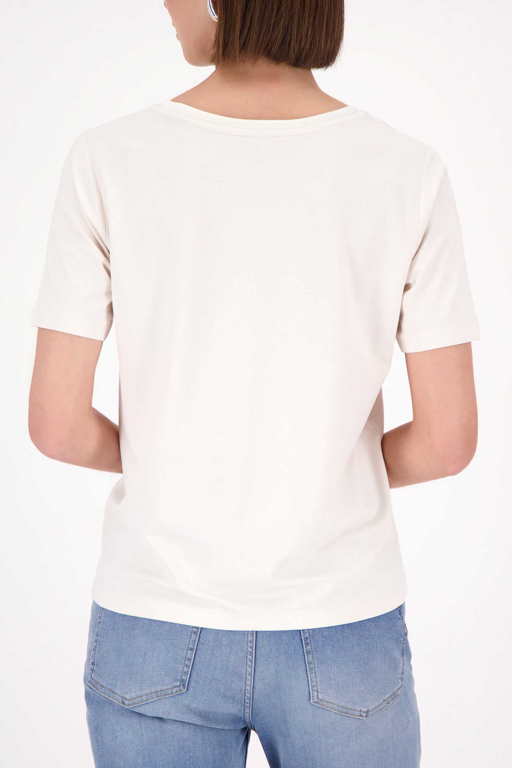 SS Tee w Pocket Jewel Detail in Beige