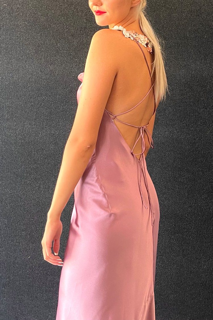Sabina Cross Back Dress in Grape Dresses Lucy Laurita - Leiela 