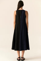 Saga Two Tone Dress in Ink Black | FINAL SALE