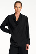 Scallop Blouse in Black