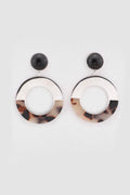 Selma Tortoise Shell Earrings in Silver