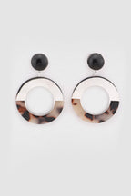 Selma Tortoise Shell Earrings in Silver