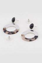 Selma Tortoise Shell Earrings in Silver