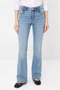 Shakira Slim Boot Leg Jean w Decorated Belt Loop in Used Light Blue