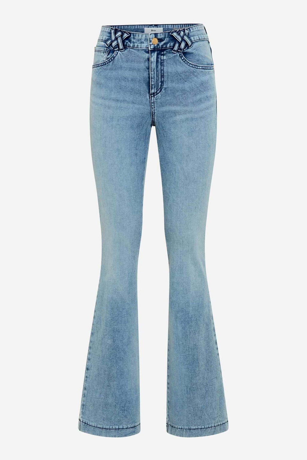 Shakira Slim Boot Leg Jean w Decorated Belt Loop in Used Light Blue