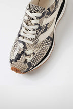 Sheryls Snake Leather Sneakers in Black White