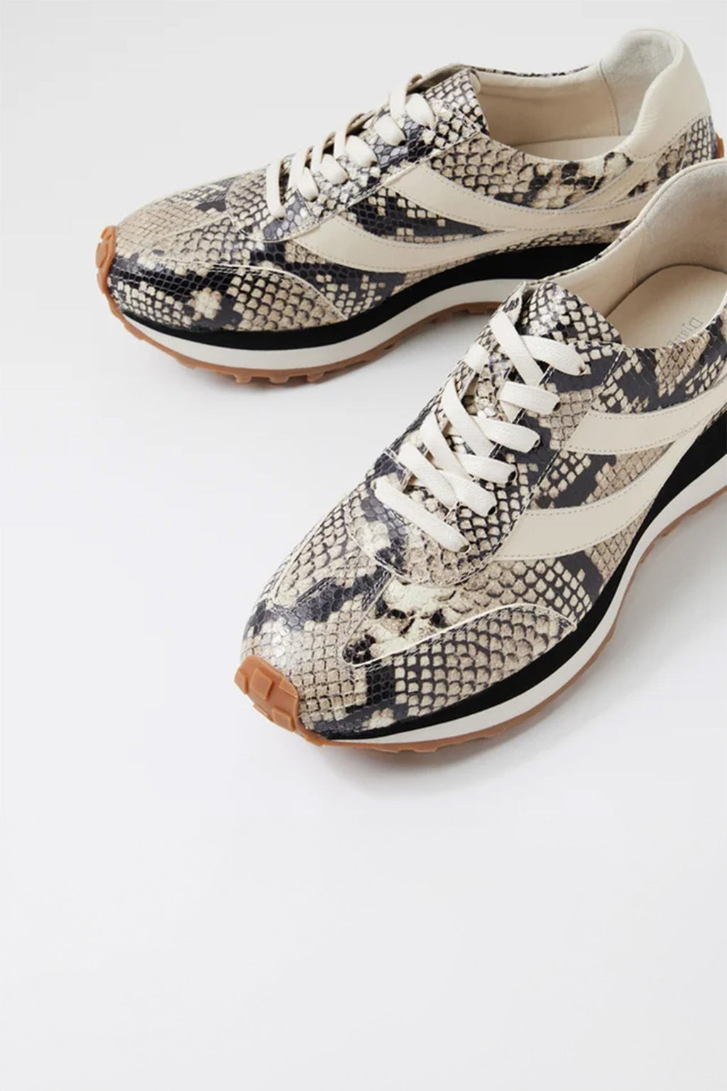 Sheryls Snake Leather Sneakers in Black White