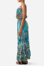 Shirred Waist Long Dress in Flamenco Euphoria