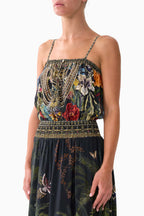 Shirred Waist Long Dress in Palace Zoology