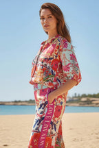 Mosaic Flowers Shortsleeve Blouse