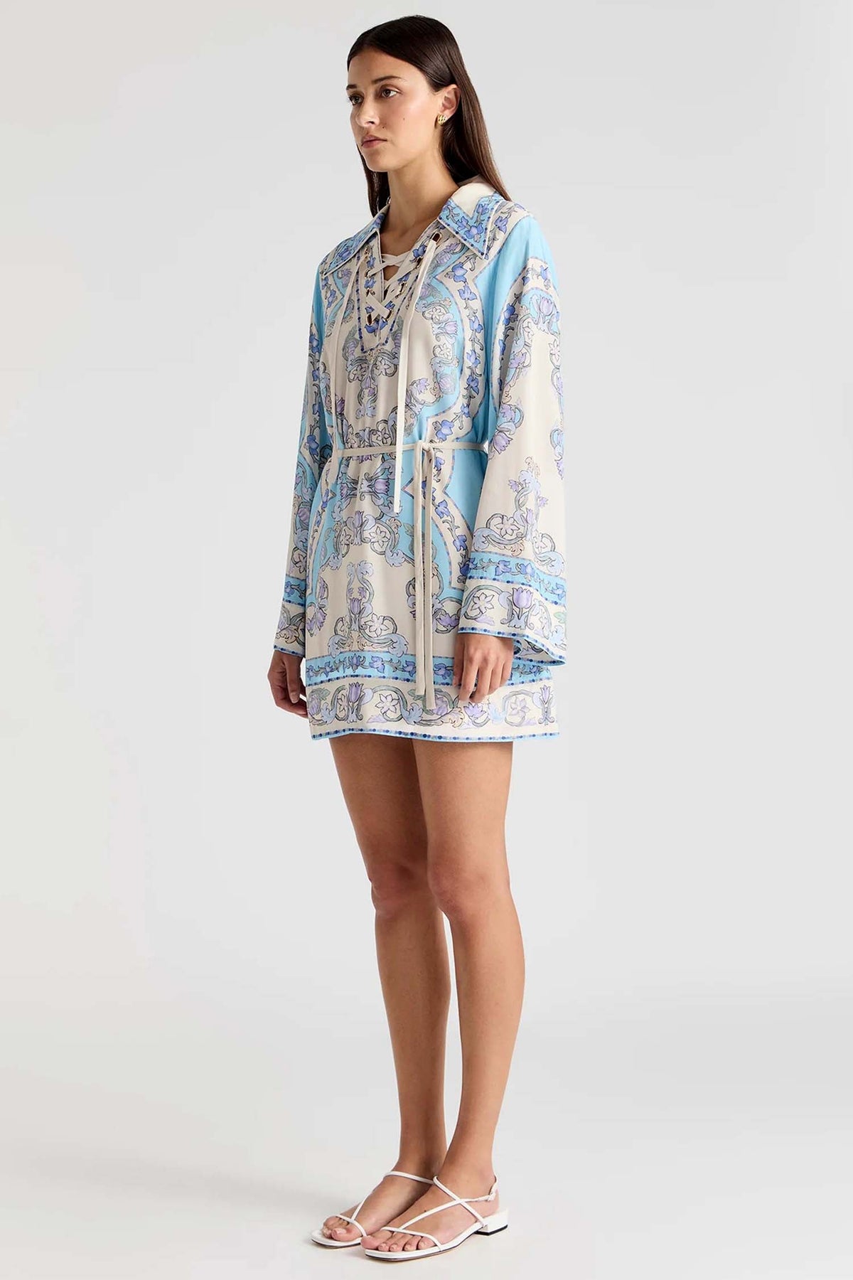 Short Collared Kaftan in Ventura
