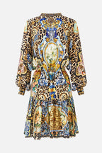 Short Tiered Shirtdress with Wide Waist Tie in Sevillian Style | FINAL SALE
