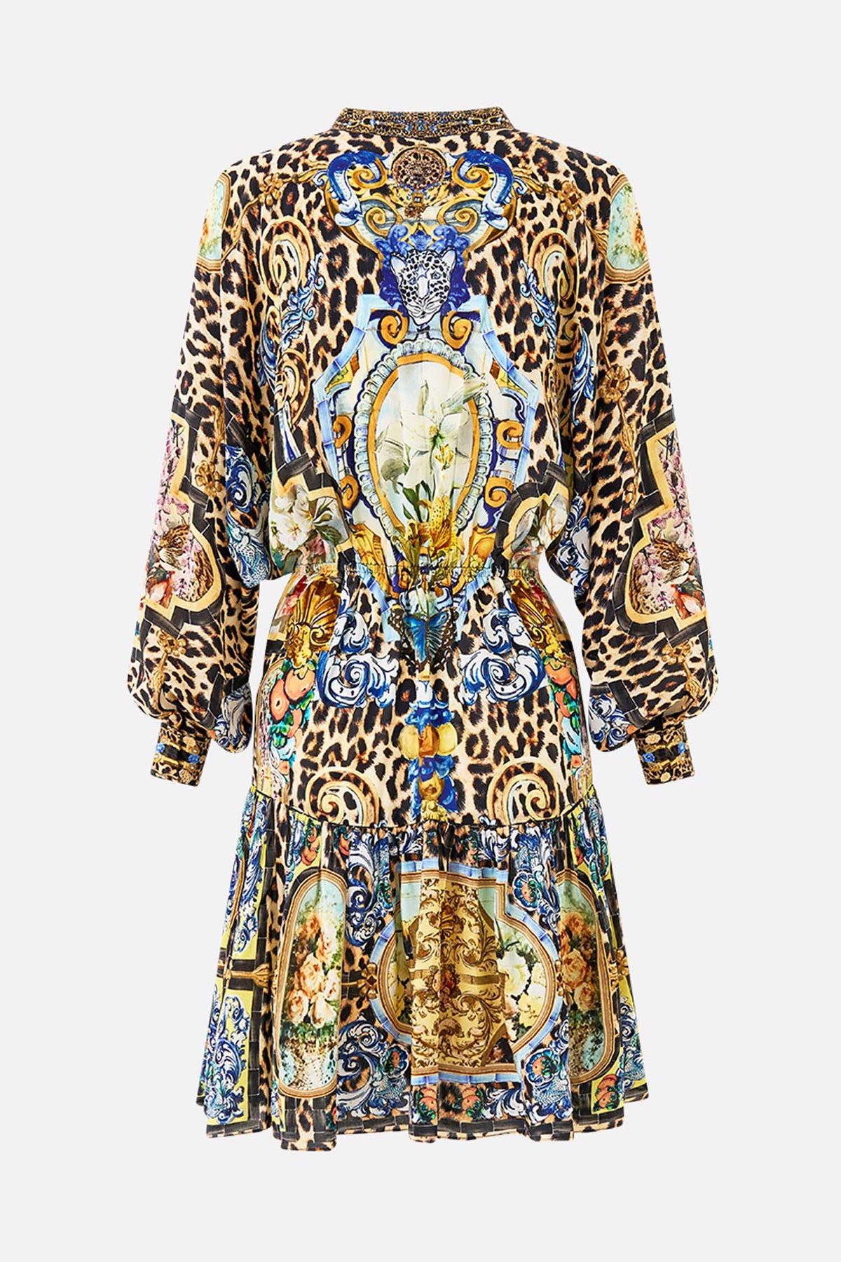 Short Tiered Shirtdress with Wide Waist Tie in Sevillian Style | FINAL SALE