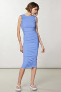 Shoulder Ties Midi Dress in Ceramic Blue | FINAL SALE