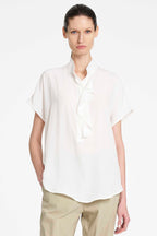 Side Flounce Shell in White