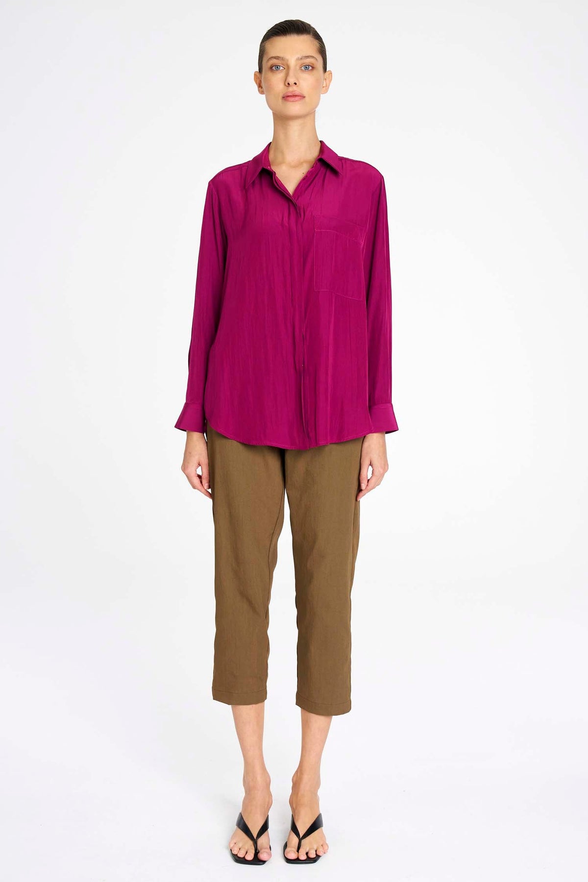 Single Pocket Shirt in Mulberry
