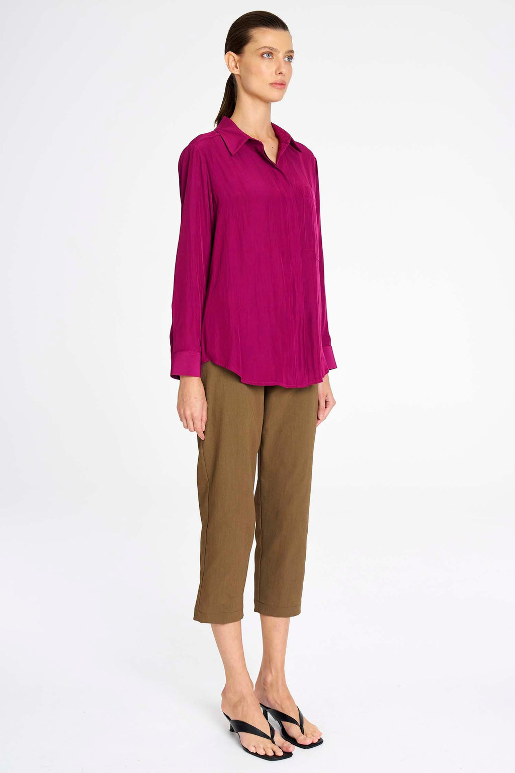 Single Pocket Shirt in Mulberry