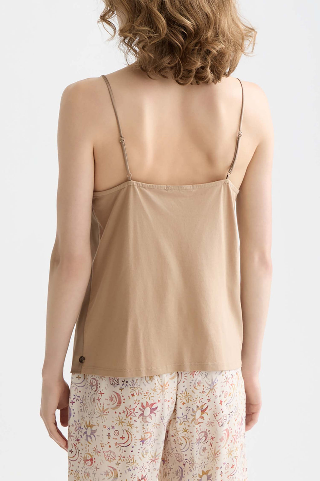 Woven Front Jersey Back Tank in Amphora