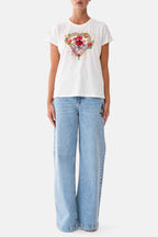 Slim Fit Round Neck T-Shirt in Painted Prayers