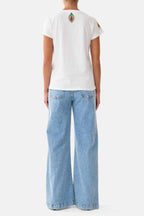 Slim Fit Round Neck T-Shirt in Painted Prayers