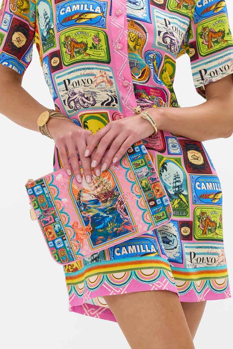 Small Canvas Clutch in Salty Splendour | FINAL SALE