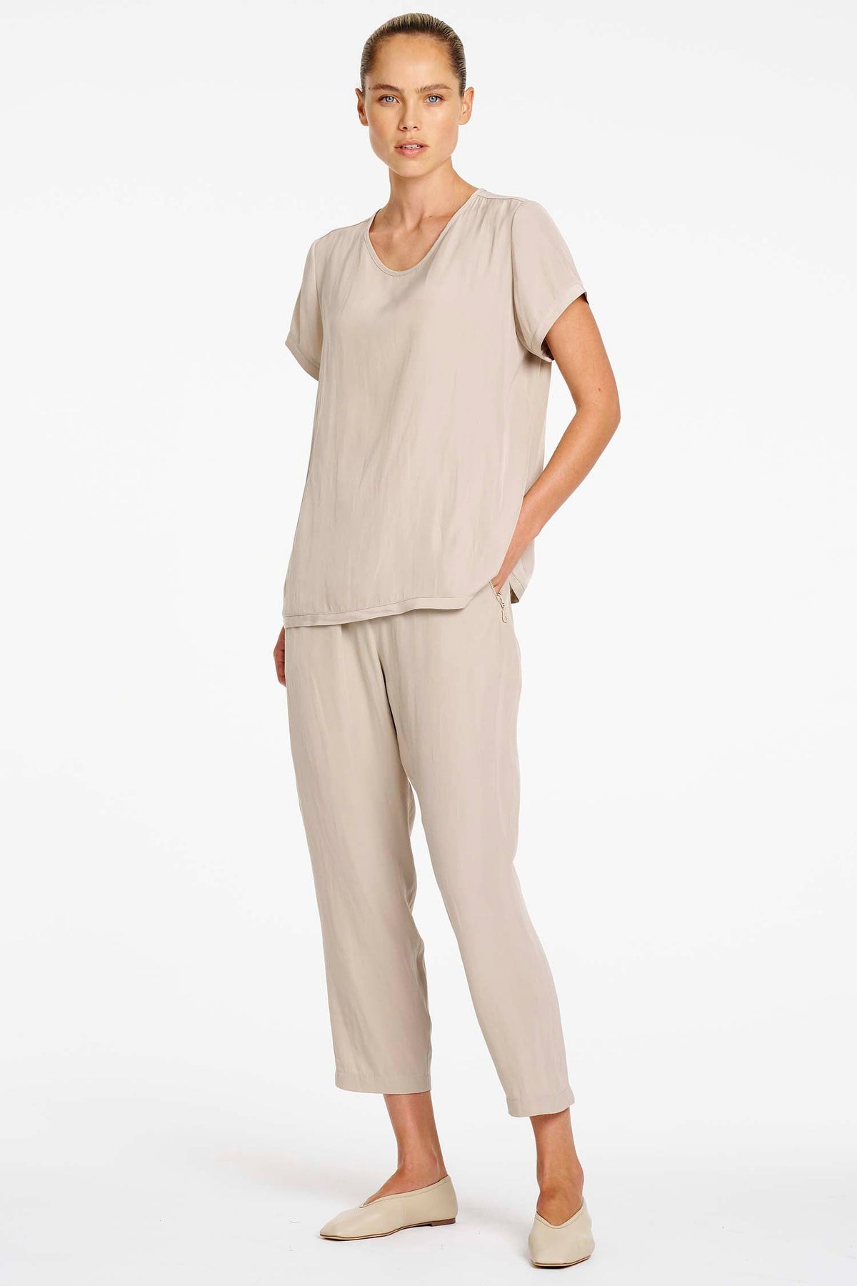 Soft Zip Pant in Hay