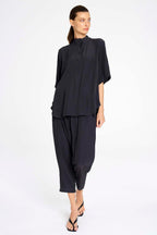 Soft Zip Pant in Navy