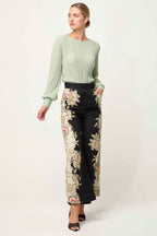 Solana Alpaca Wool Knit Top in Celadon