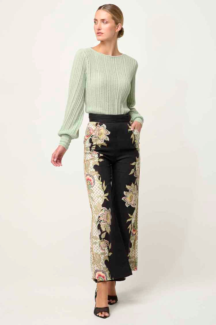 Solana Alpaca Wool Knit Top in Celadon