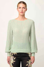 Solana Alpaca Wool Knit Top in Celadon