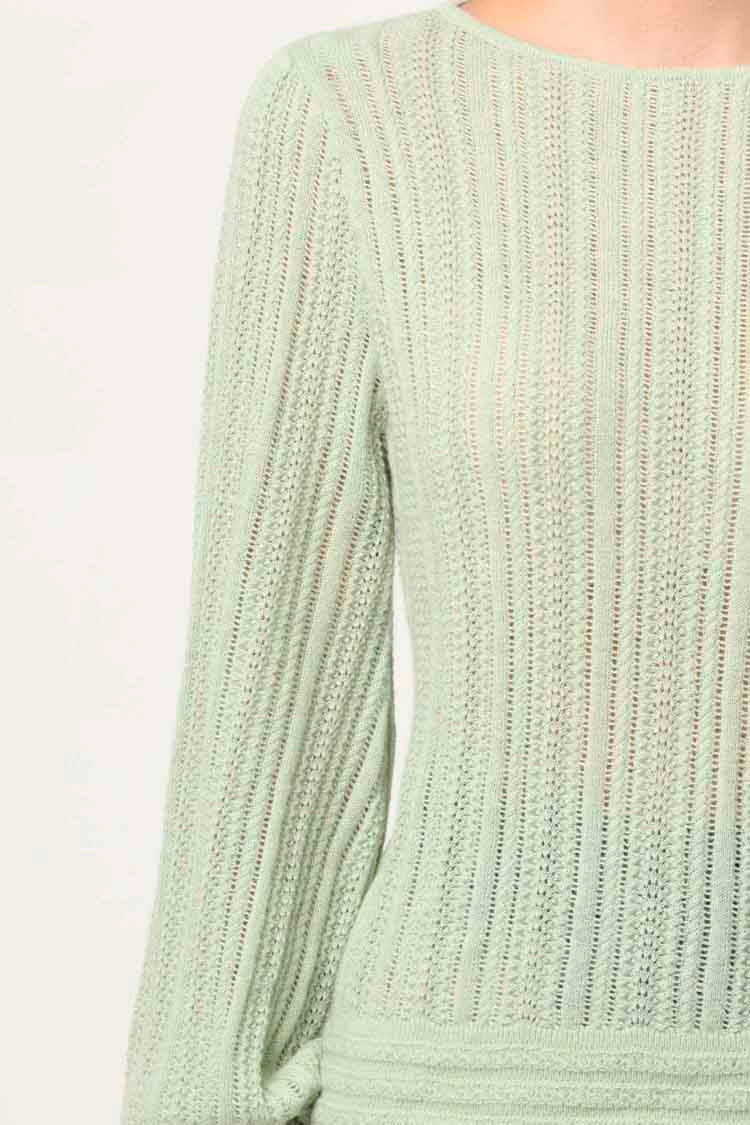Solana Alpaca Wool Knit Top in Celadon