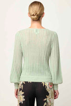 Solana Alpaca Wool Knit Top in Celadon