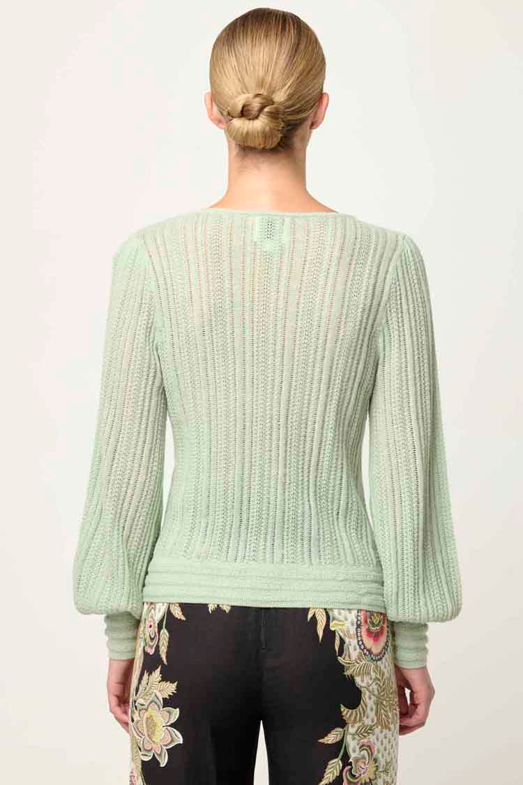 Solana Alpaca Wool Knit Top in Celadon