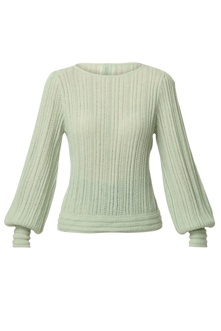 Solana Alpaca Wool Knit Top in Celadon