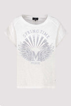 Spring Time Jewel Detail Tee in Off White