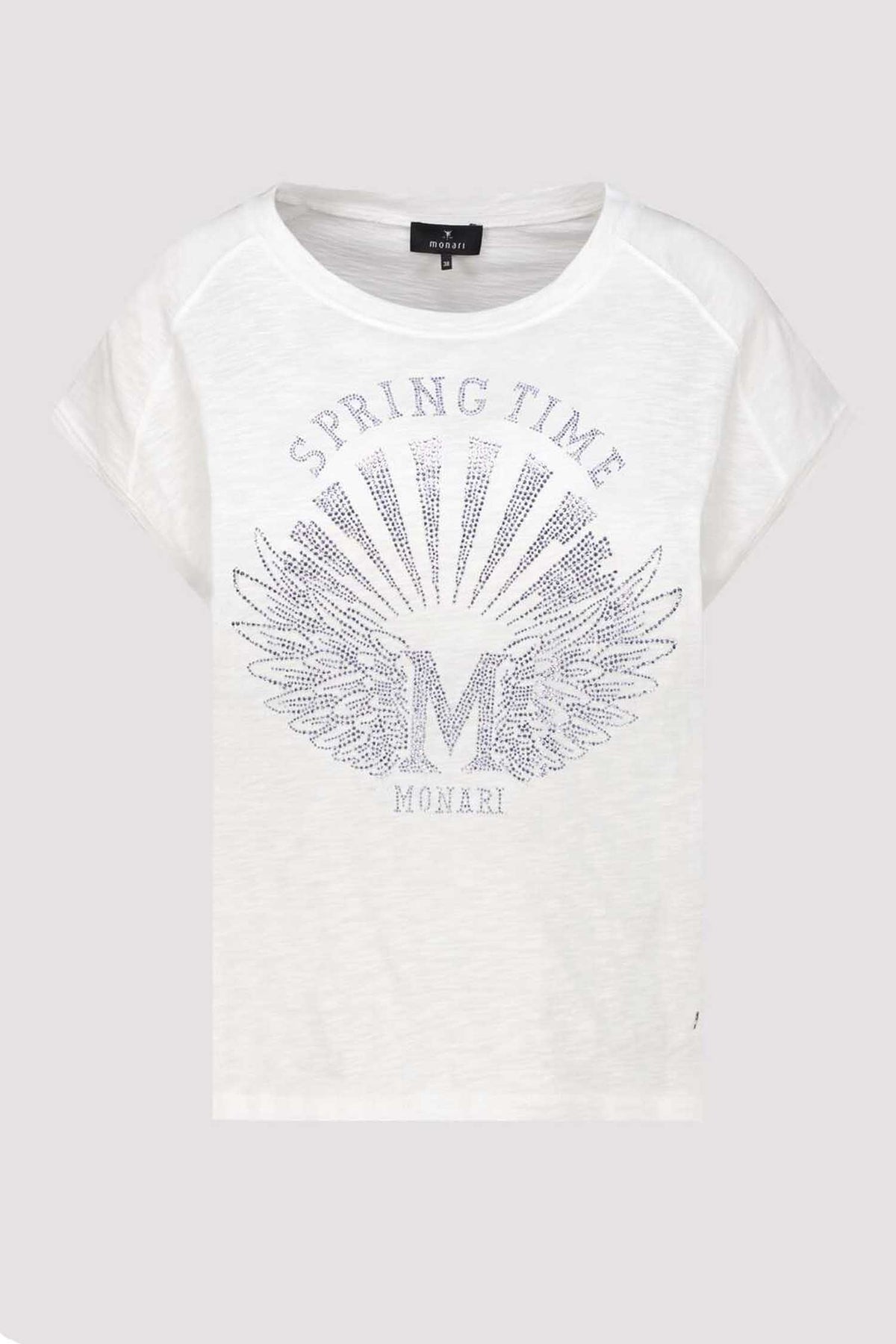 Spring Time Jewel Detail Tee in Off White