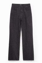 Straight Stripe Jeans with Topstitching | FINAL SALE