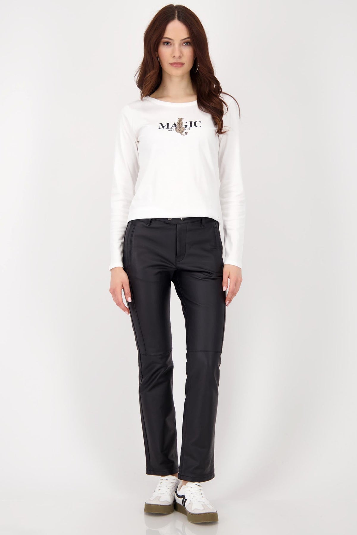 Straight Leather Pant in Black