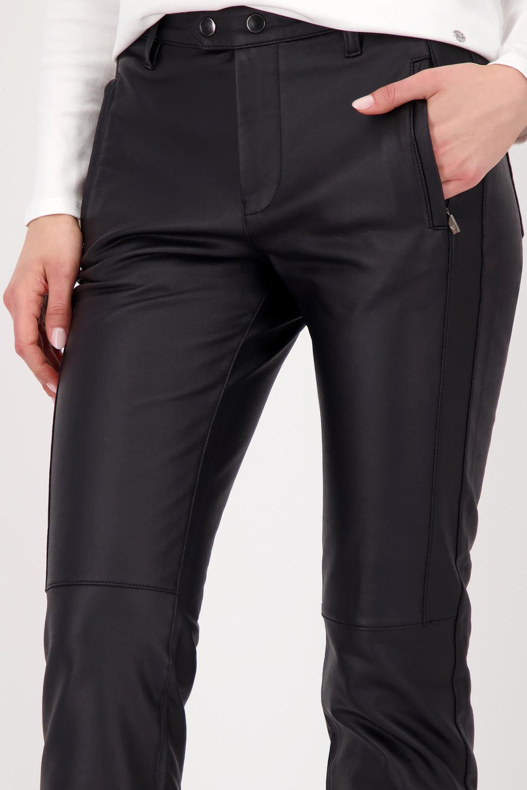 Straight Leather Pant in Black