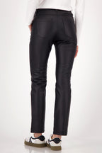 Straight Leather Pant in Black